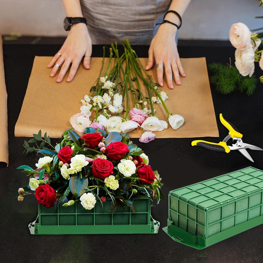 Flower Foam Cage Blocks for Artificial&Fresh Flower Cuttable Dry Wet Florist Floral Brick Arrangement Wedding Party Decoration