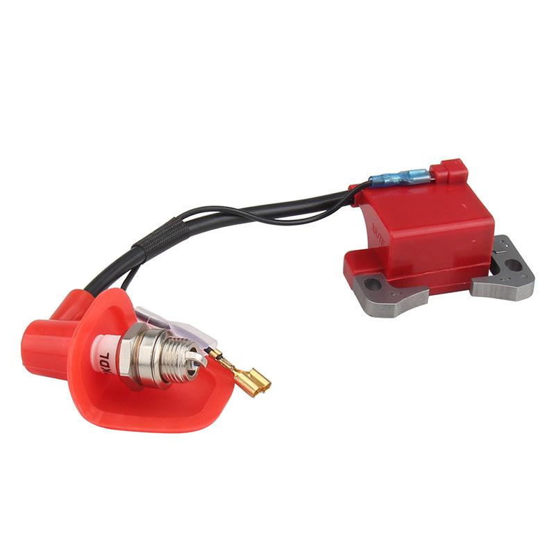 Performance Red IGNITION COIL for 43cc 47cc 49cc Mini Quad Pocket Dirt Bike ATV 2-Stroke Engine part with spark plug