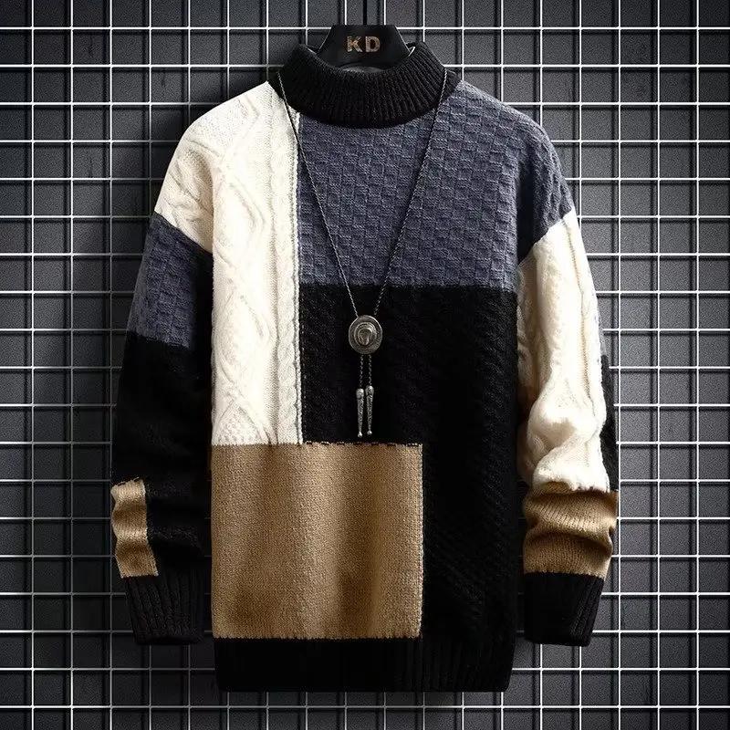 

Men s Autumn Japanese Style Thickened Knitted Sweater Trendy Korean Version Casual Scene Other Material Pullovers L чорний
