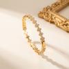 Cross-border Bestseller Women's HUYUE Minimalist Fashionable Copper Electroplated Bracelet Micro-paved Cubic Zirconia Four-leaf
