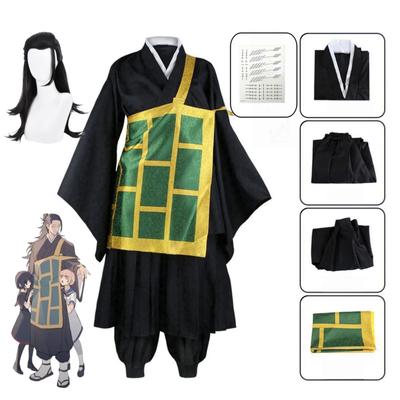 Anime Jujutsu Kaisen Geto Suguru Cosplay Kostüm Siyah Kimono