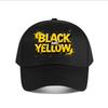 Black And Yellow Bold Text Graphic Baseball Cap Fashion Unisex Sunhat Womens Outdoor Sports