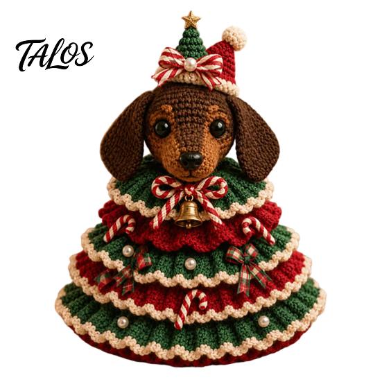 Handmade Birthday Gift Ideas Animal Xmas Tree Crochet Kit, Christmas DIY Cute Desktop Holiday Decorations Highland Cow Forest Craft Kit for Beginners,