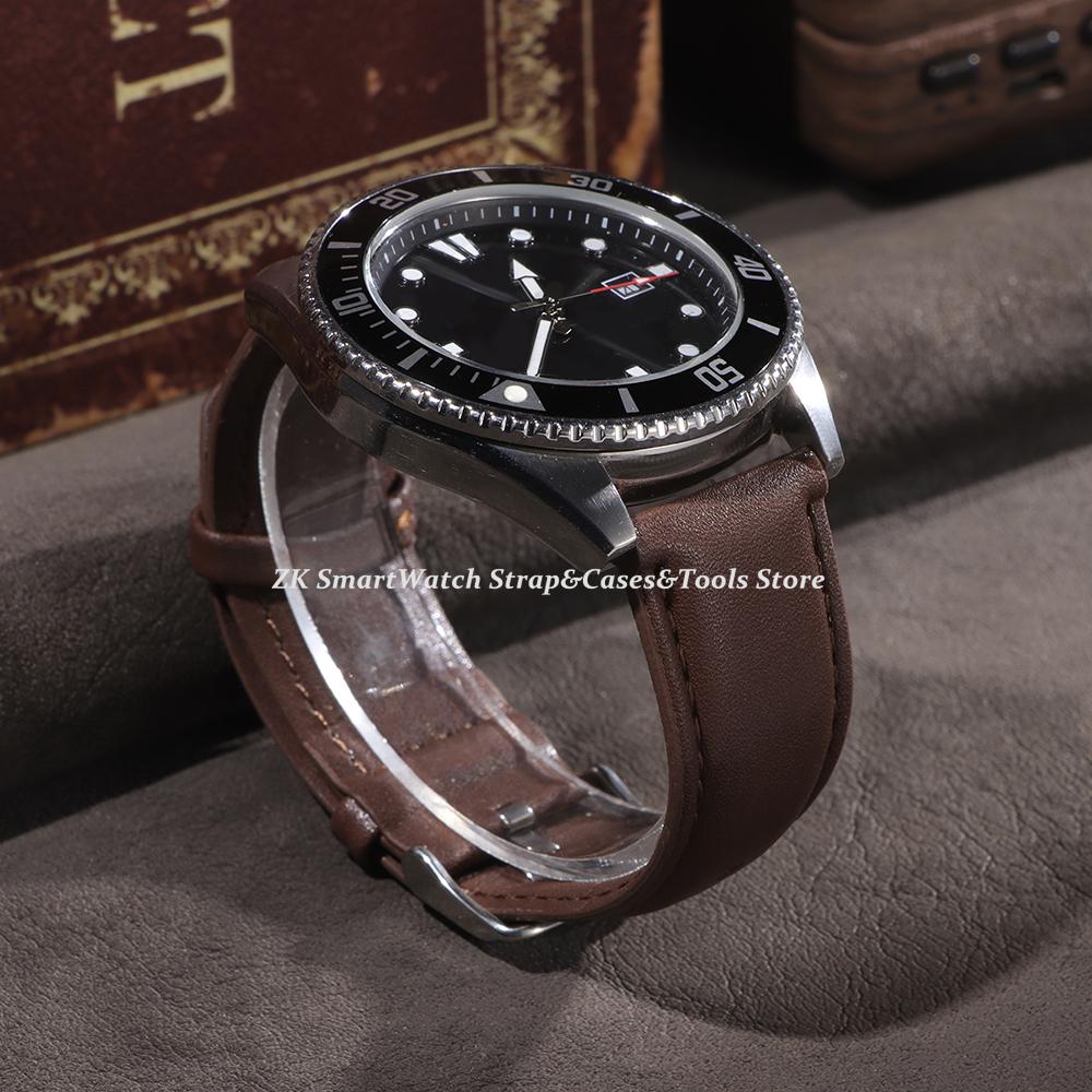 Leather Watch Band 22mm for Omega for Seiko Strap Sport Vintage Brown Black Watchband Men Women Sport Bracelet for Smartwatch