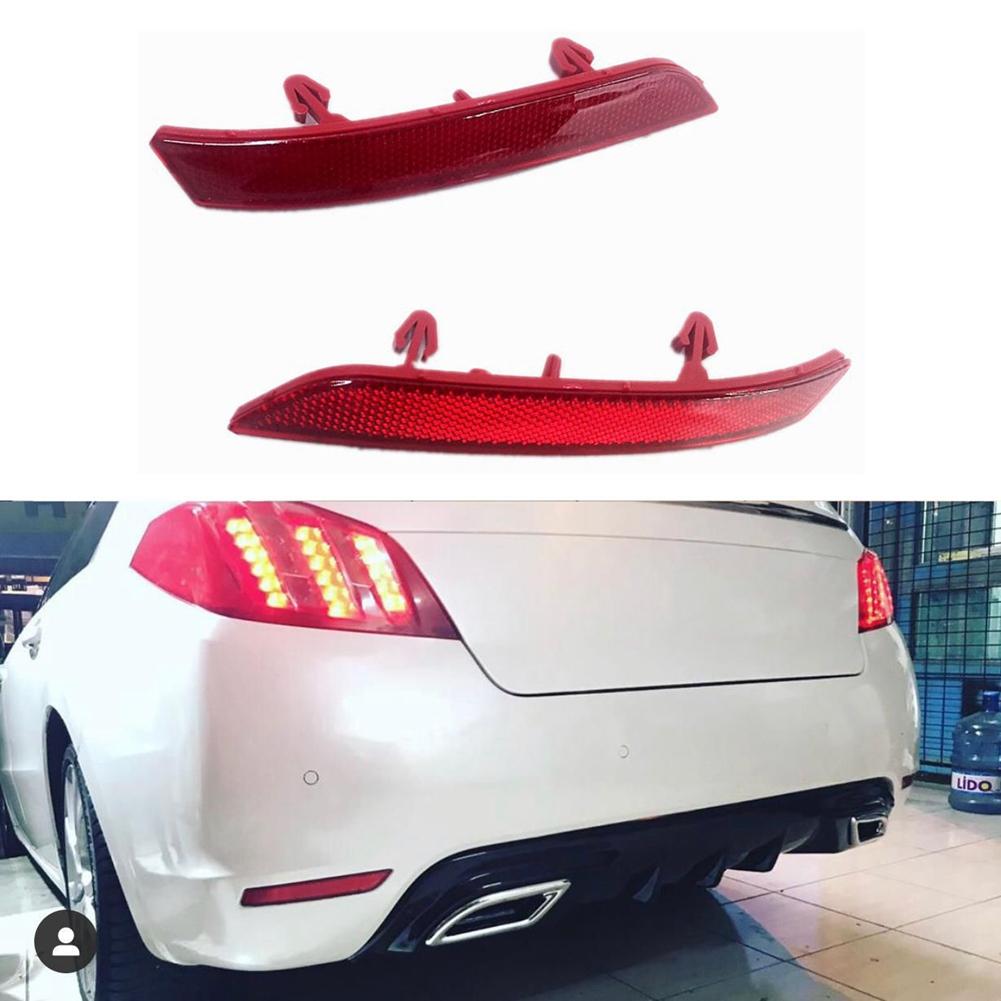 Professional 1Pair Car Rear Bumper Fog Light Parking Warning Reflector Taillights Brake Lamp For 508 2011-2014