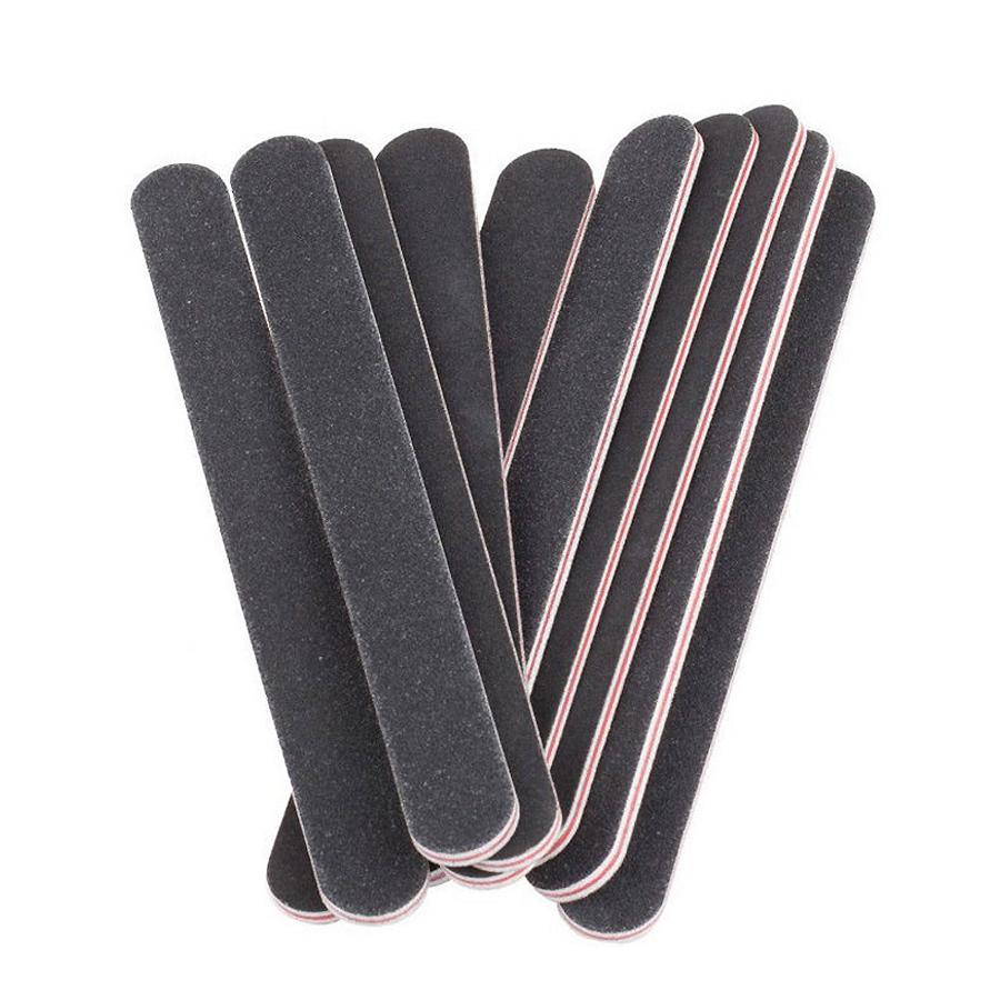10Pcs Emery Board Nail Files, Straight Sandpaper Files, Nail Polishing and Buffering, Nail Art Manicure чёрный