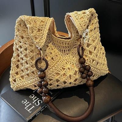 Woven Bag Women's New Summer Large-capacity Lazy Wind Seaside Vacation Beach Bag