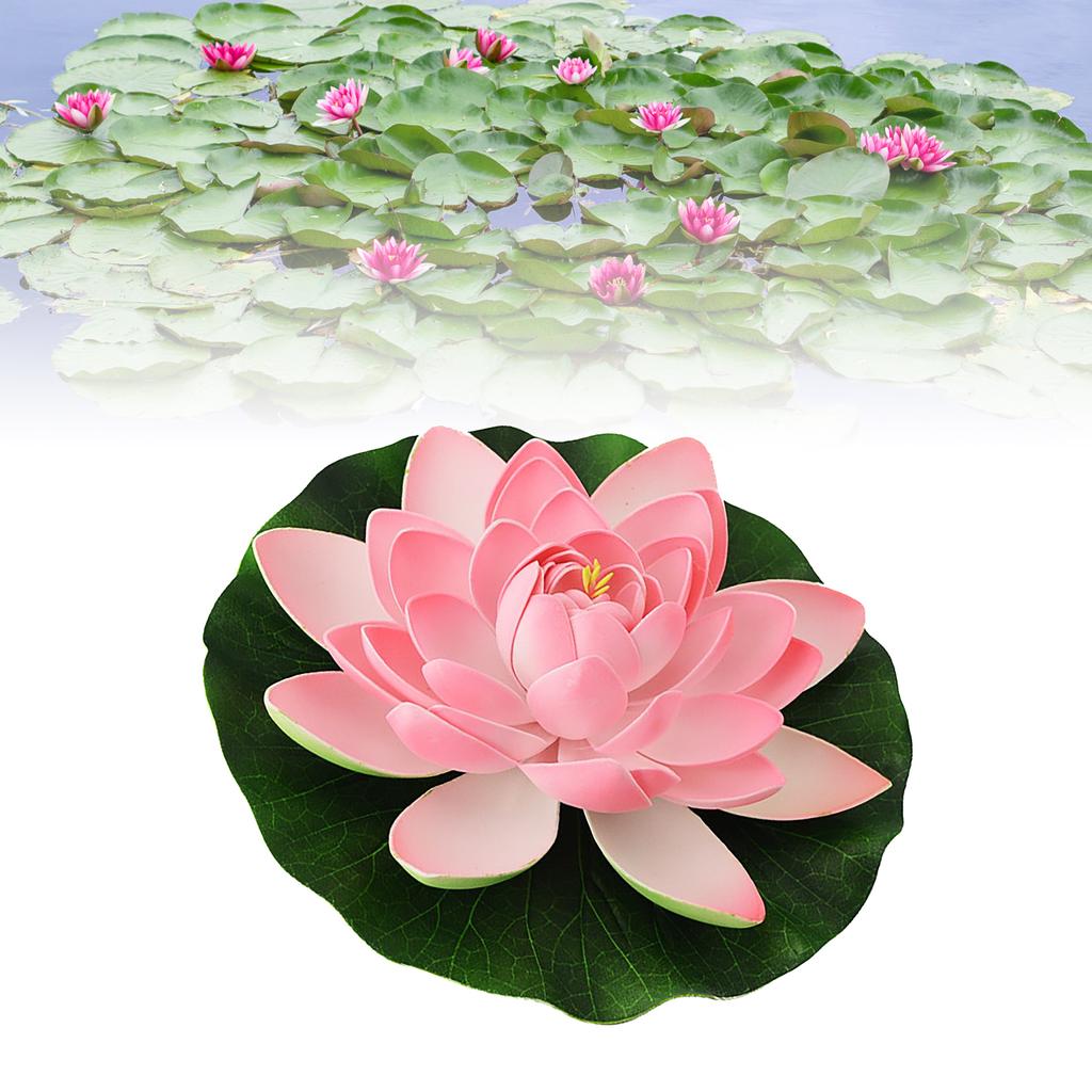 Artificial Loutus Floating Foam Fake Flower Pads Lifelike Decorative Pond Plants Ornaments for Pool Aquarium