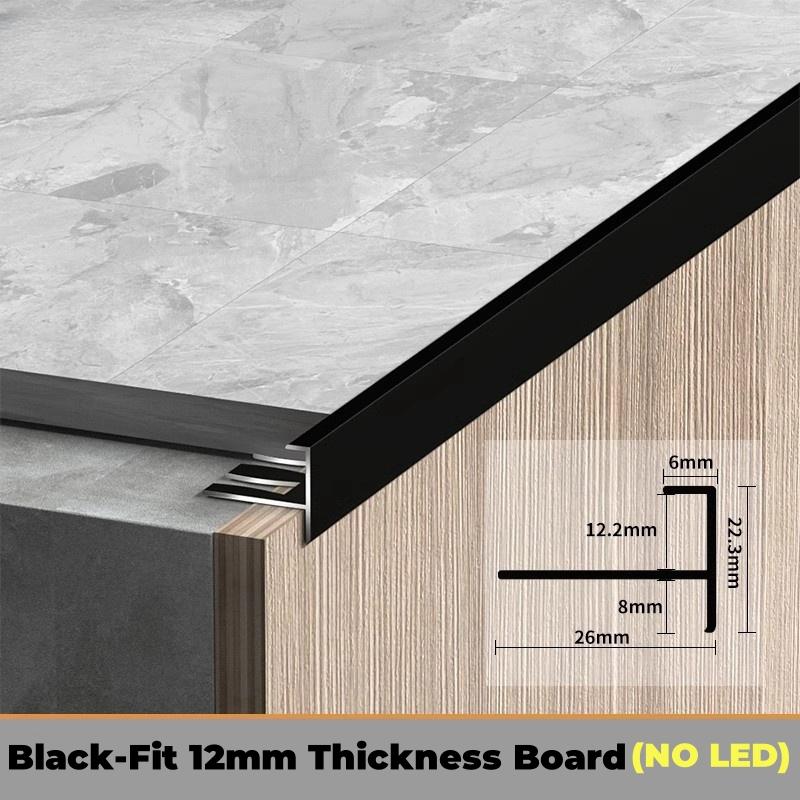 F-shaped Edge Banding LED Aluminum Profile Bendable Stair Protector Channel Bathroom Wall Border Corner Sealing Bar Strip Lights