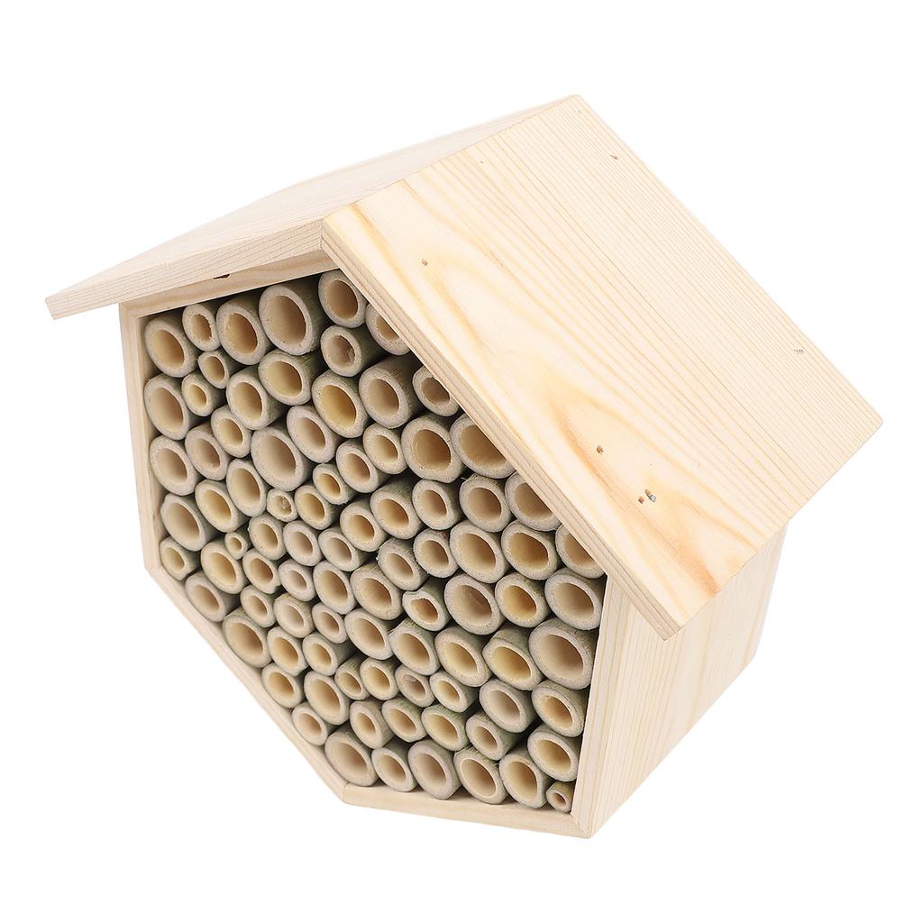 Sechseckiges Bienenhaus Holzbienenkasten Zuhause Hotel Anlocken Friedliche Bienen Bestäuber Garten Aufwerten