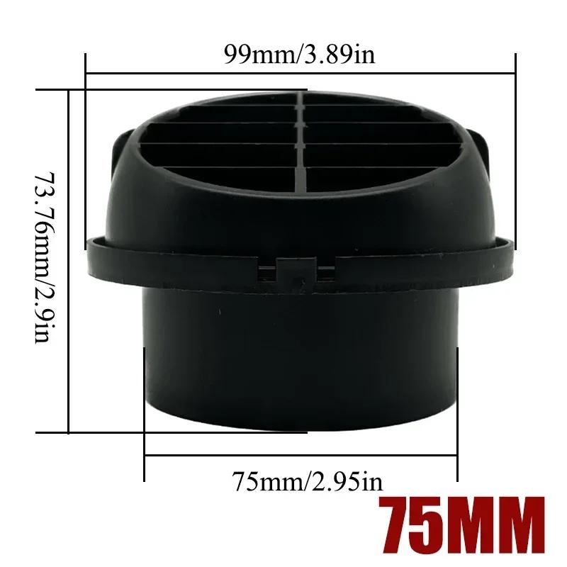 2X 42/60/75/90mm Car Parking Heater Air Vent Outlet Heater Ducting Pipe Air Joiner Directional Rotatable For Webasto Eberspacher