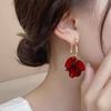 Fashionable Petal Earrings for Women Elegant Red Earrings