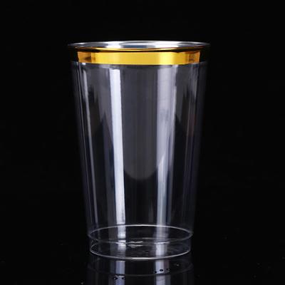 25 Stück 10oz Randierte Plastikbecher Einweg-Partybecher Perfekt für Bier Limonade Whiskey Cocktails Limonade Lattes