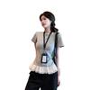 Gentle and Sweet Girl Style Design Sense Lace Splicing Short-sleeved T-shirt Women's Summer Slim and Thin Student Tops Trendy