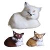 Simulation Fox Toy Realistic Adorable Plastic Fleece Long Plush Cute Squatting Fox Model for Home