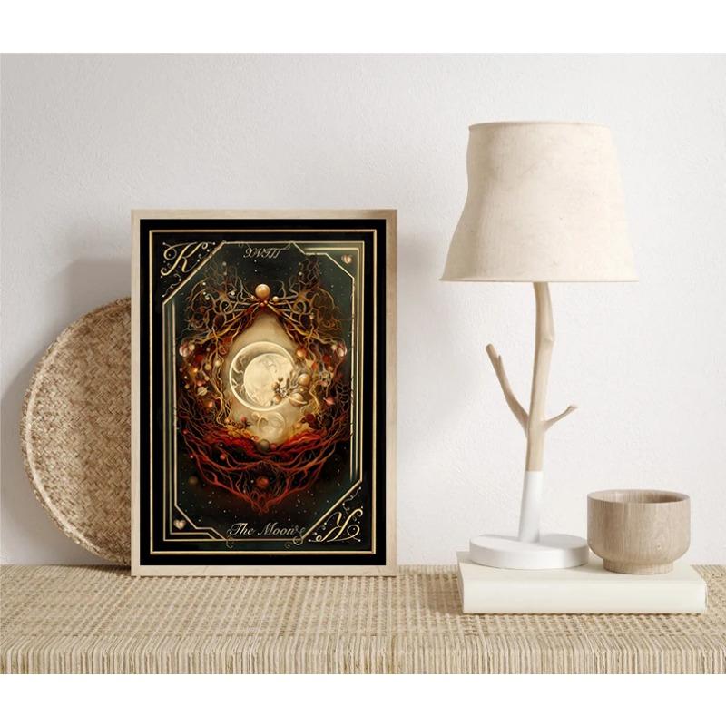Vintage The Lovers,Sun,Star,Moon,Heart Tarot Card Poster And Prints Canvas Painting Wall Art Pictures Home Room Decor Gift