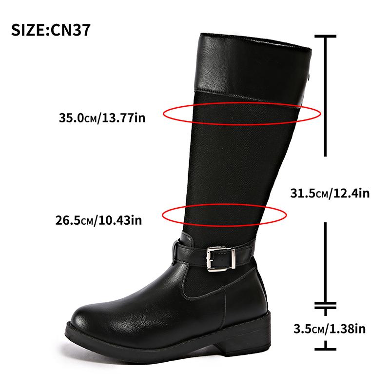Flowers Print Knee High Boots Women Plus Size 35-43 Thick Heels Long Boots Woman Back Zipper Decor Bohemian Knight Botas Mujer
