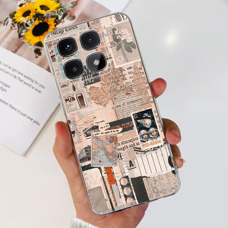 For Xiaomi 14T Pro Case Stylish Flowers Painted Cover 6.67'' Clear Silicone Phone Case For Xiaomi Mi 14T 14TPro Mi14T Soft Shell