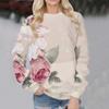 New 2024 Women Hooded Less Pullover Sweatshirt Sports Casual Loose Top Flower Printing Autumn Winter Hoodies Female Streetwear