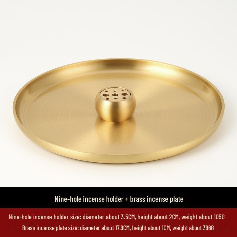 Nine-Hole Zen Brass Incense Holder - Ash-Free & Multi-Hole Mini Burner