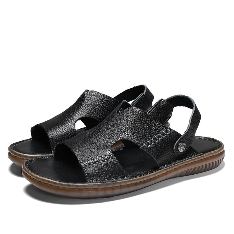 

Новейшие летние мужские сандалии для отдыха, классные пляжные мужские повседневные туфли из натуральной кожи, ретро-роскошные мужские тапочки, модные римские сандалии 38