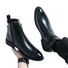 Cheap plus size Chelsea boots British style high-top leather shoes side zipper mid-top Martin boots for gentlemen