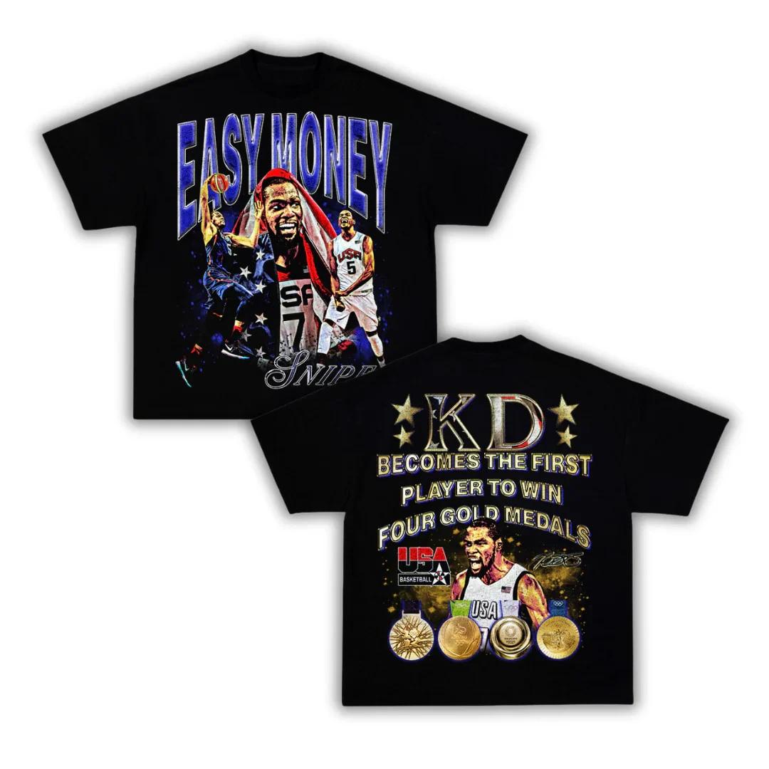 

Easy Money KD Durant Boxy Vintage Graphic Basketball Tee Streetwear Y2K 3XL