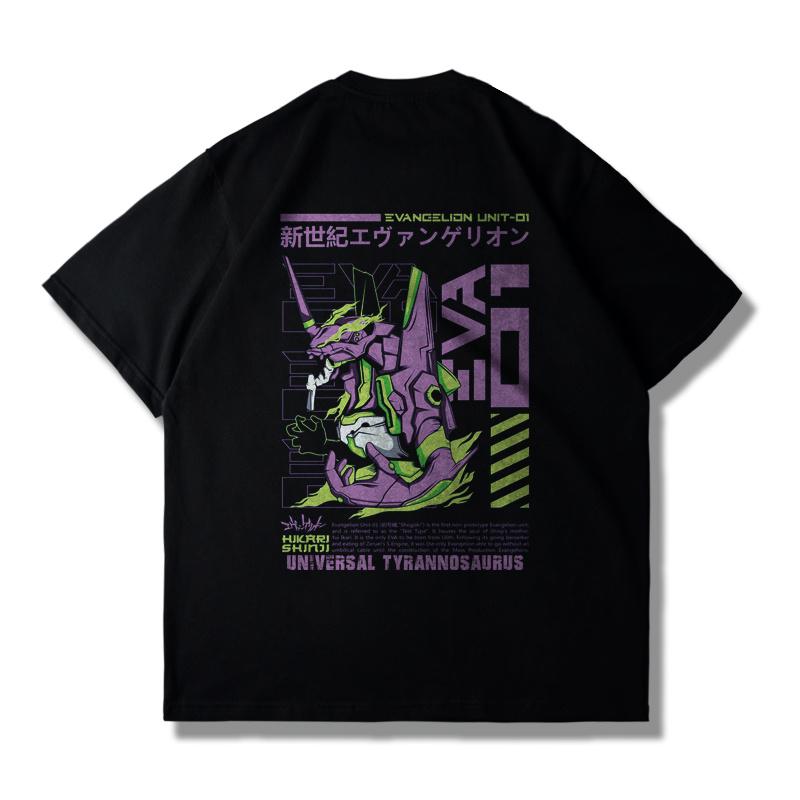 EVA New Century Gospel Warrior No 01 Joint Short Sleeve TShirt Loose Graphic Short Sleeve Shirt Unisex Unisex Unisex Summer