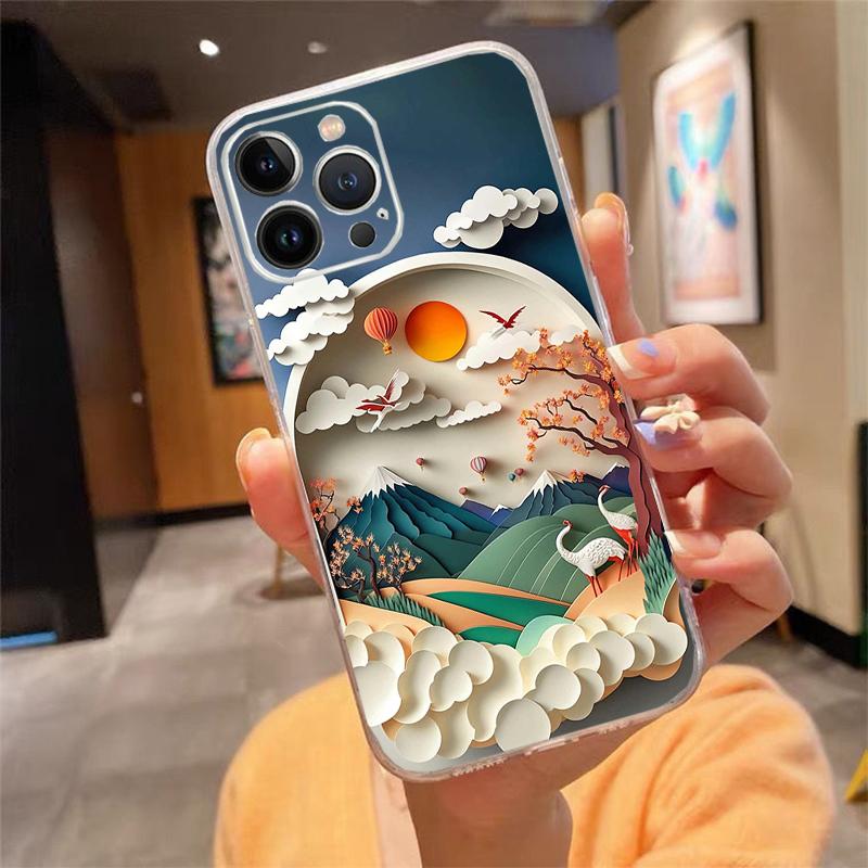 Landscape Art Phone Case For iphone 17 Pro Max Air 16 15 14 13 Pro Max 15 16 Pro 15Plus