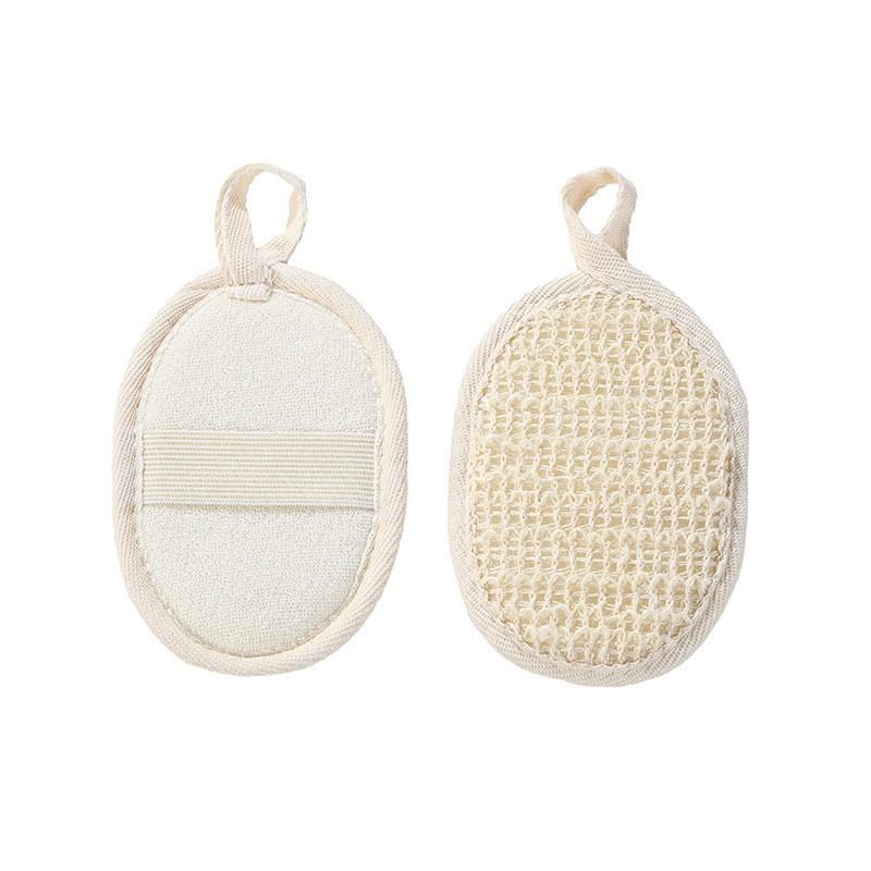Summer Loofah Bath Scrubber Slices: Cotton & Linen Back Scrubber with Dotted Design