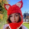 Girls Cat Ear Hat Y2K Knitted Hat Cute Cat Ear Gifts Warm Hat Adult Children Knitted Chenille Yarn Halloween Photo Props