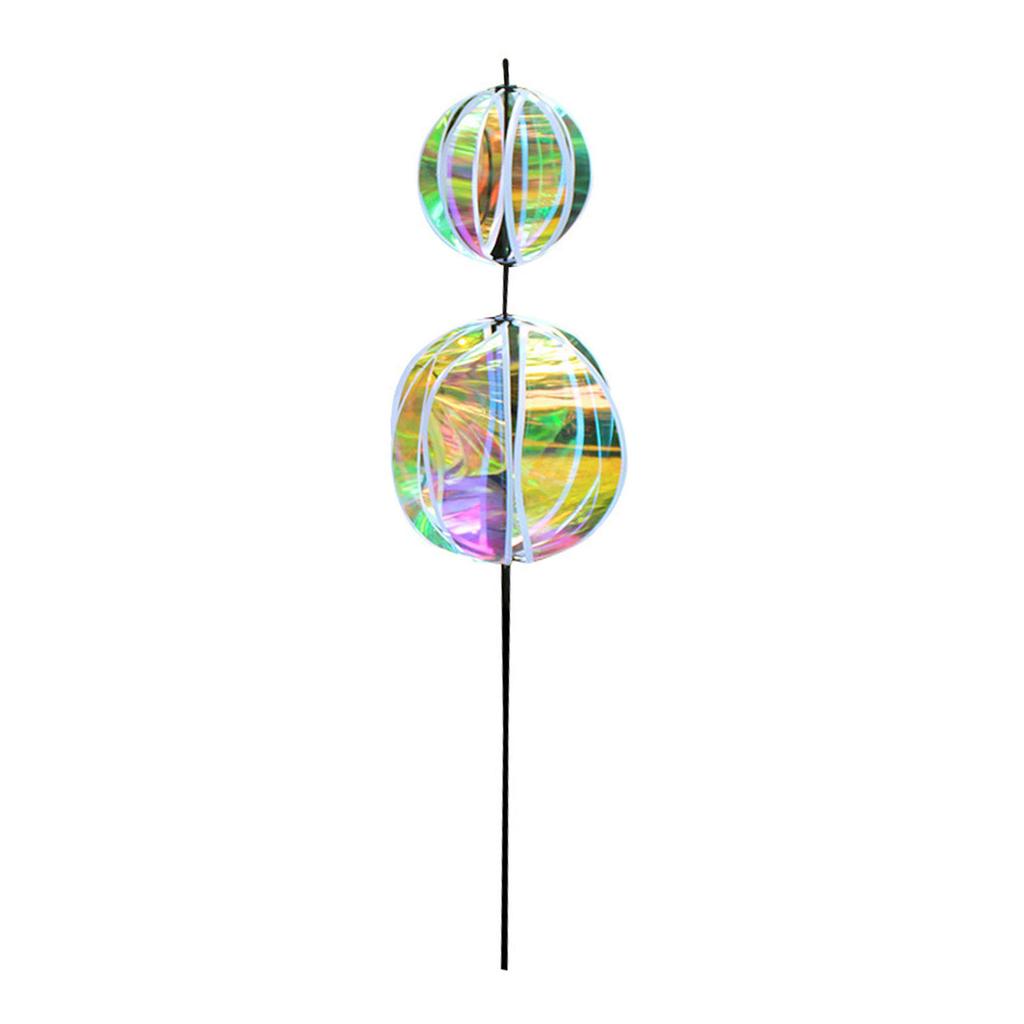 Reflective Windmill Pinwheels with Stakes for Garden Decor Bird Devices Deterrent Scare Birds Away from Yard Patio Farm