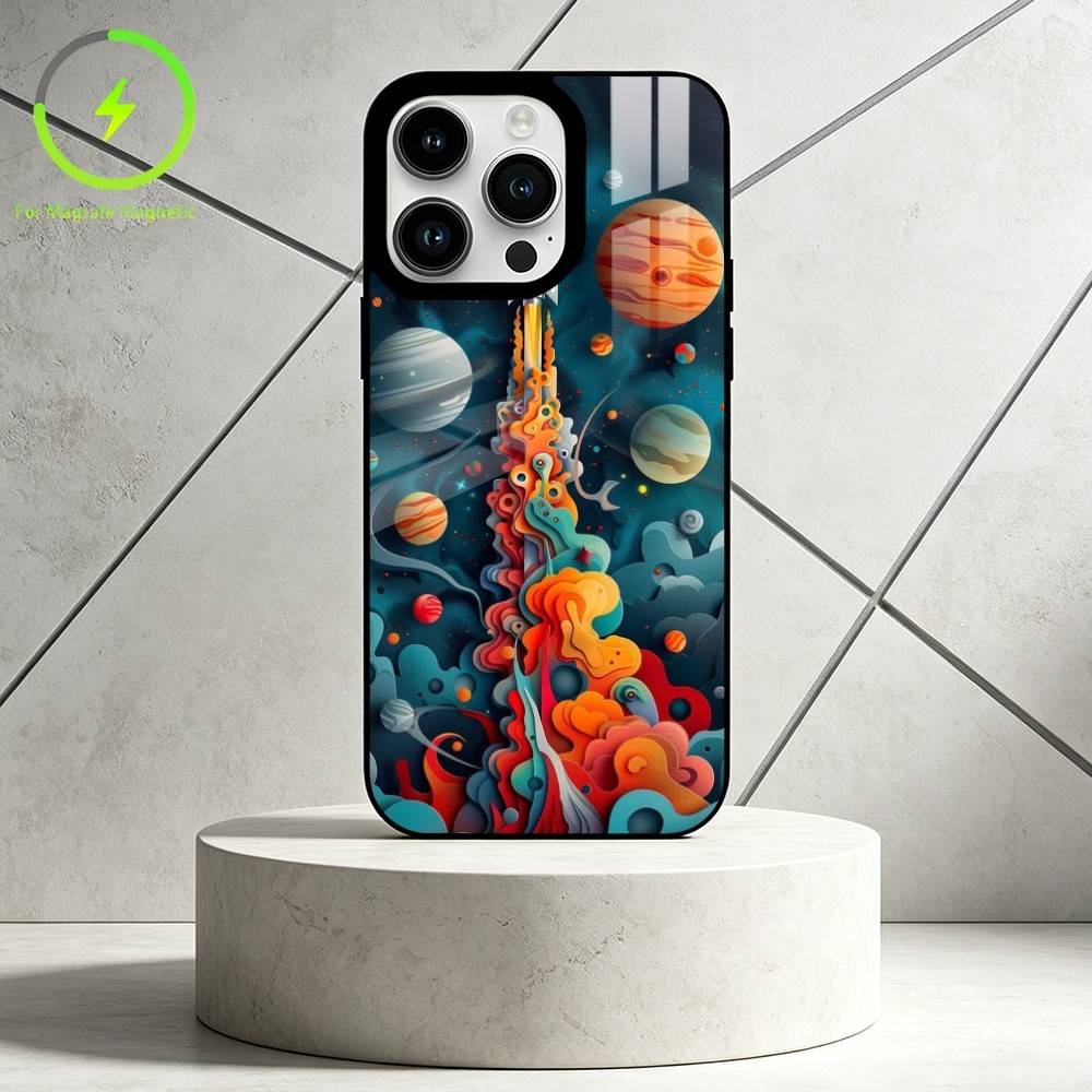 

L-Layered Paper Cut Phone Case For iPhone 17 16 15 14 13 12 Pro Max Plus for Mirror Wireless Magnetic Cover iPhone14Plus