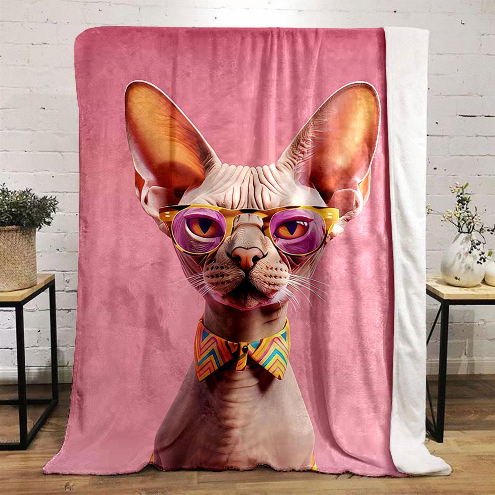 Stylish Sphynx Cat Blanket for All Seasons Blanket Lunch Break Throw Gift