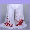 Elegant Women Flowers Printed Long Soft Chiffon Scarf Wrap Shawl For All Seasons