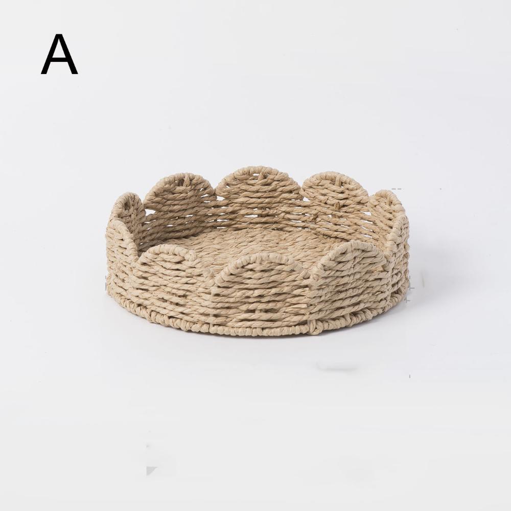 

Декоративная корзина для хранения в форме веера, корзина из бумажной веревки в японском стиле, гостиная Style A