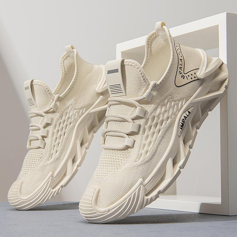 

Fashion Men s Casual Walking Sports Shoes Spring and Summer Flat Non-slip Breathable Loafers Large Size Running Vulcanized Men s Shoes 39 бежевый