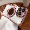 Luxury Glitter Makeup Mirror For Magsafe Magnetic Bracket Case For iPhone 16 15 12 13 11 14 Pro Max Plus XS Plating Holder Cover