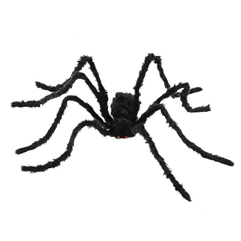 Scary Black Spider With Long Hairy Legs For Spooky Halloween Indoor Outdoor Decor