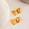 Eetit Smooth Stainless Steel Metal Triangle Drop Earrings 18K Golden Plated High Quality Cast Texture Jewelry Waterproof