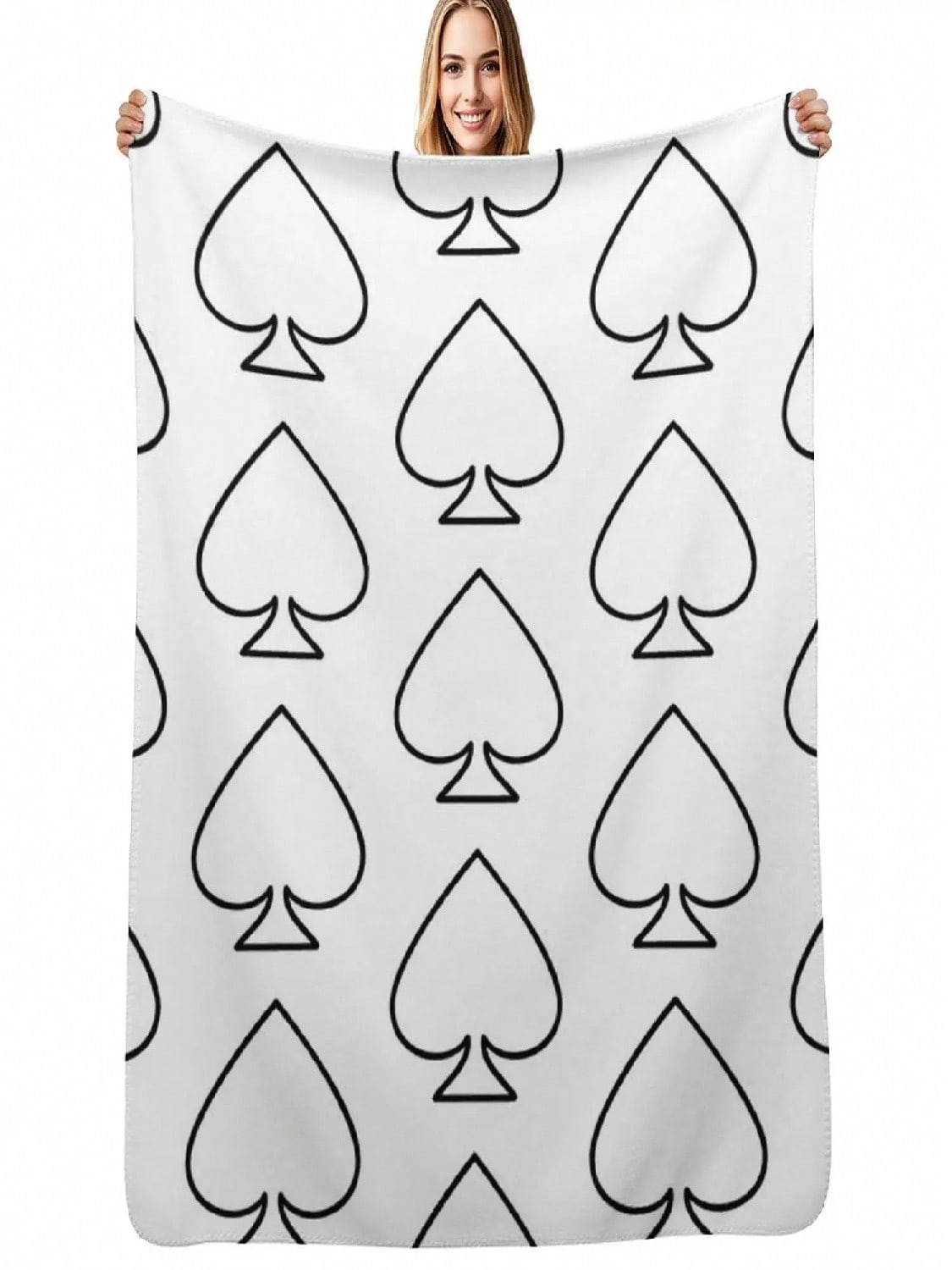 Ace Of Spades White T-Shirt Throw Blanket Sofa Throw For Decorative Sofa Fashion Sofas Decorative Beds Blankets S