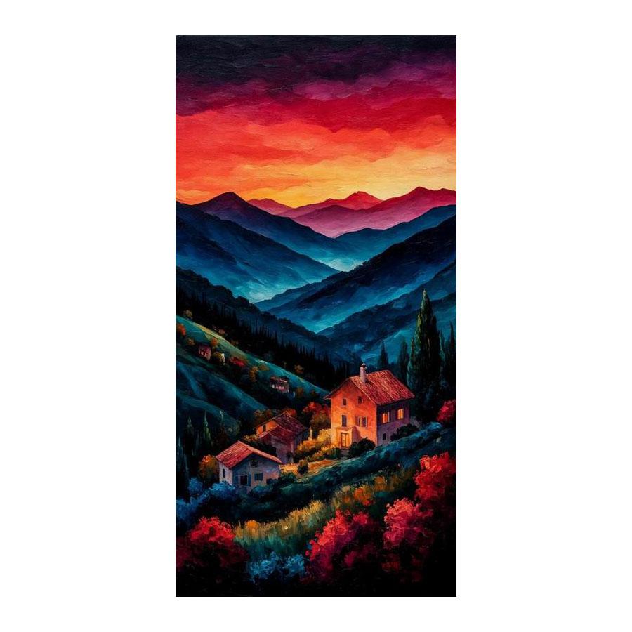 

Mountain View House Large Size Diamond Painting New Collection Abstract Scenery Diy Full Drill Rhinestone Embroidery Mosaic Cross Stitch Kits Round drill 30x60cm
