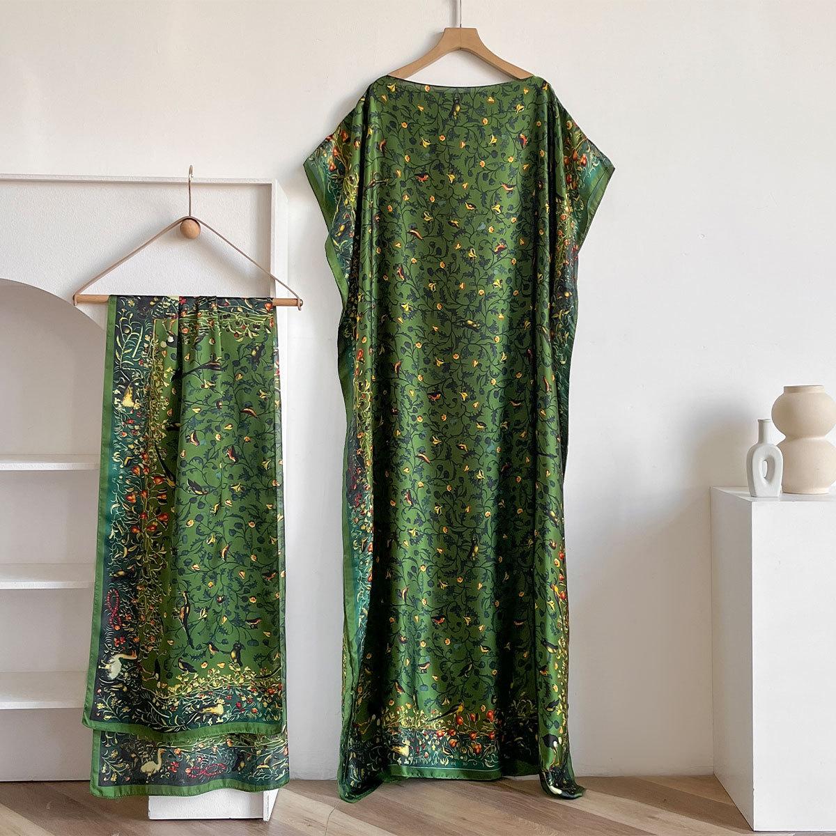 

Летний Новый Китайский Праздничный Стиль Носить Lijing Ковка Шелковый Шарф Шарф Шаль Платье Двойной Способ Носки зелёный