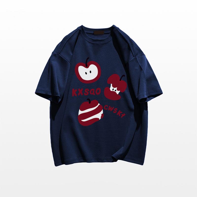 2025 Summer Women's Pure Cotton Oversized Short Sleeve T-Shirt in American Style