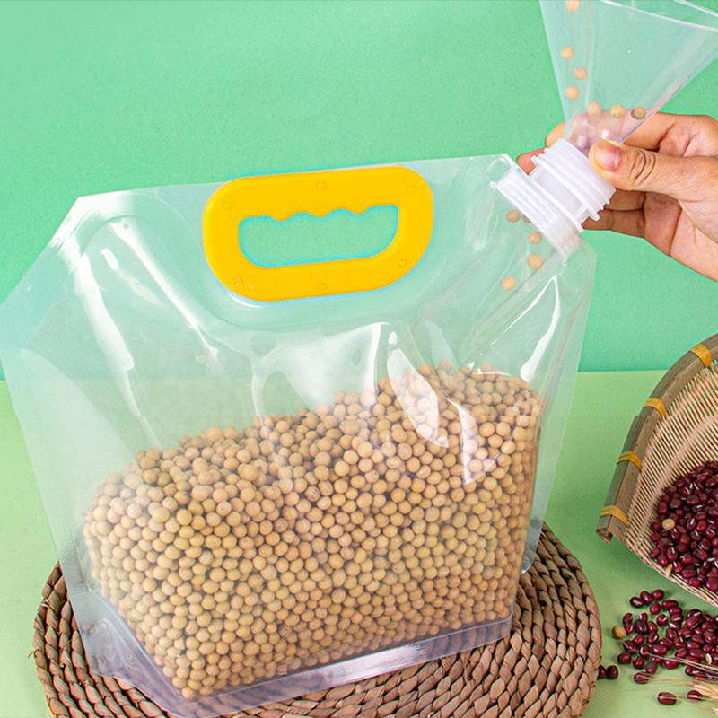 10pcs Kitchen Storage Bag Grain Moisture-proof Sealed Bag Insect-proof Transparent Portable Food-grade Storage Bag