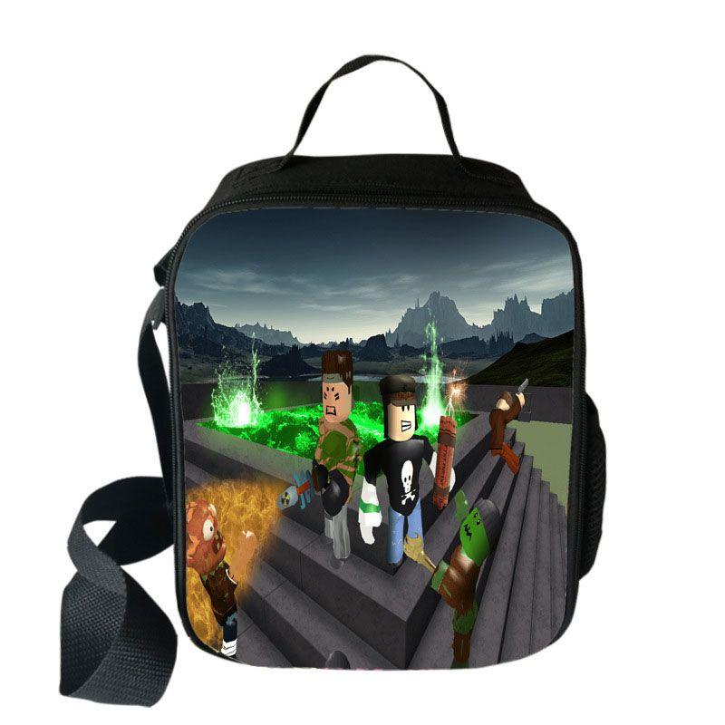 Spacious Roblox Insulated Lunch Bag For Kids With Adjustable Shoulder Strap