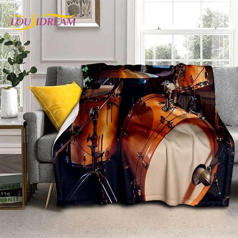 Drum Kit Drum Stand Set Music Instruments Soft Flannel Blanket for Beds Bedroom Sofa Picnic,Throw Blanket Outdoor Leisure Gift