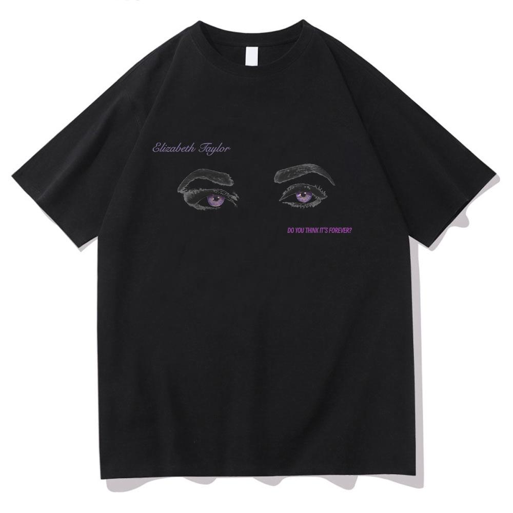 Elizabeth Taylor T-shirts The Life of A Showgirl Clothes Taylor Inspired Cotton Top Summer Cotton O-neck Tee Unisex Tops XS чёрный