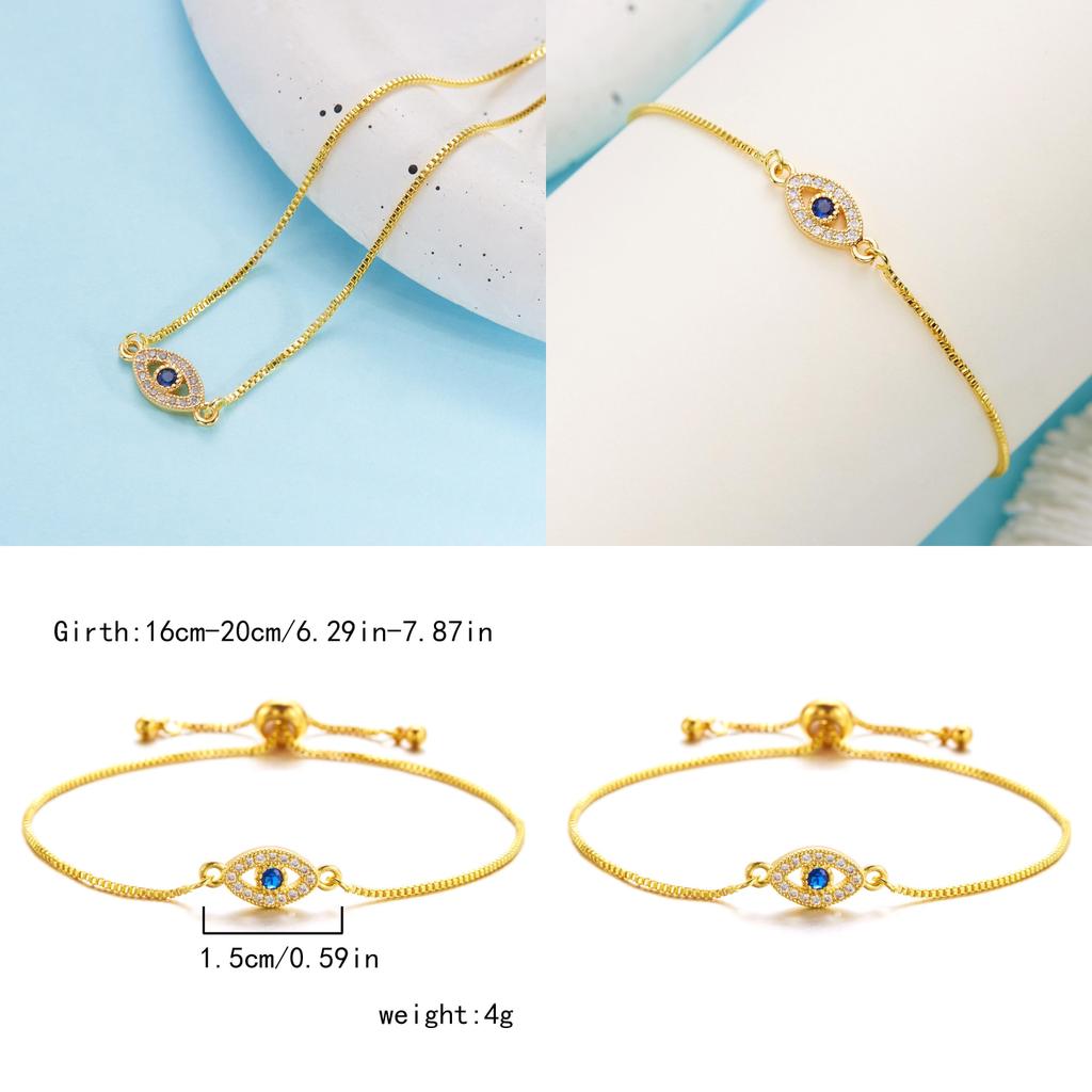 Modisches Zugarmband mit Blaues Auge Design und Strass-Dekor für Männer Frauen Geschenk für den Sommer