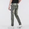 Trendy Slim-Fit Stretchjeans für Herren - Skinny Work Pants im Retro-Motorrad-Stil für Frühling und Herbst